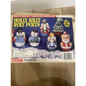 Wee Crafts “Holly Jolly Roly Polys” Ready To Paint Kit #21217 NO PAINT